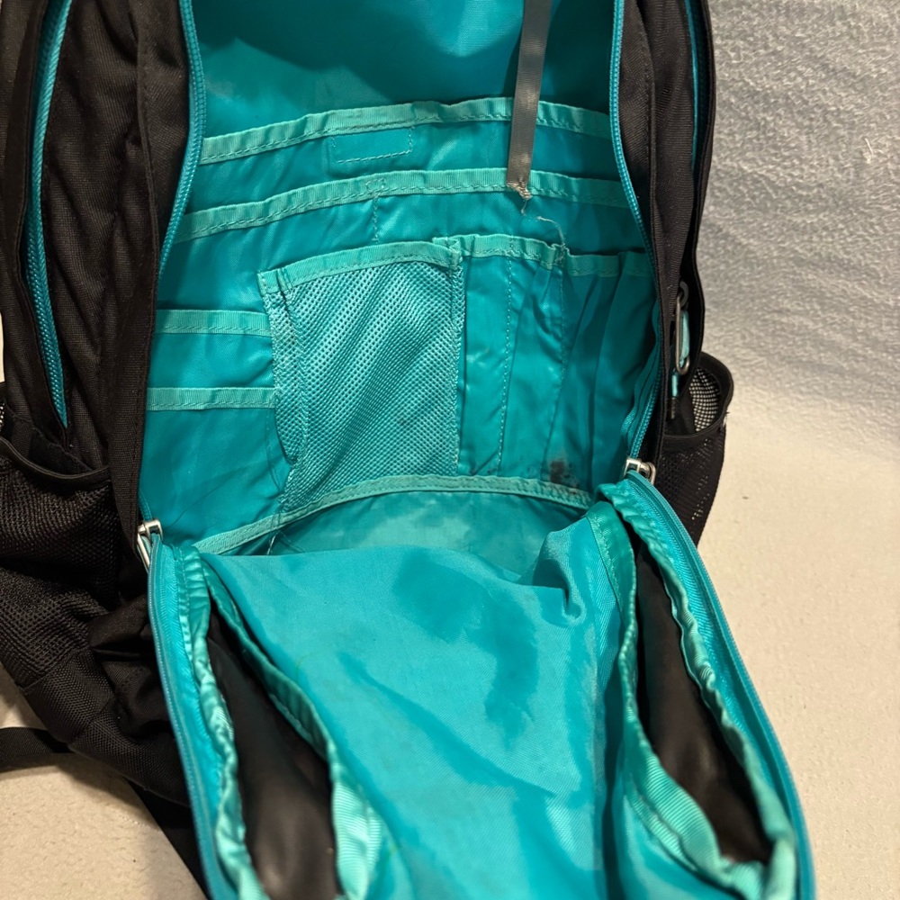 The North Face Black Jester Backpack with Teal Trim - Picture 10 of 12